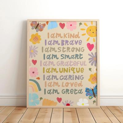 Inspire Essentials Unicorn Nursery Wall Art Inspirational Kids Room Canvas Magic Quote Decor 21 20x30cm No Frame