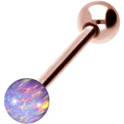 Chirurgenstahl Barbell SYNTHETISCHER OPAL + CHIRURGENSTAHL-KUGEL