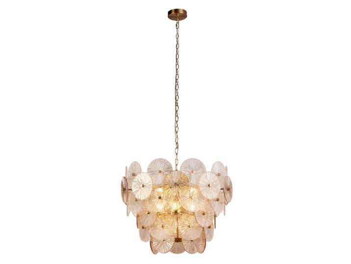 Searchlight Hängeleuchte Wagon Wheel, Messingfarben, Metall, Glas, 150 cm, Europäischer Sicherheitsstandard, höhenverstellbar, Lampen & Leuchten, Innenbeleuchtung, Hängeleuchten, Pendelleuchten