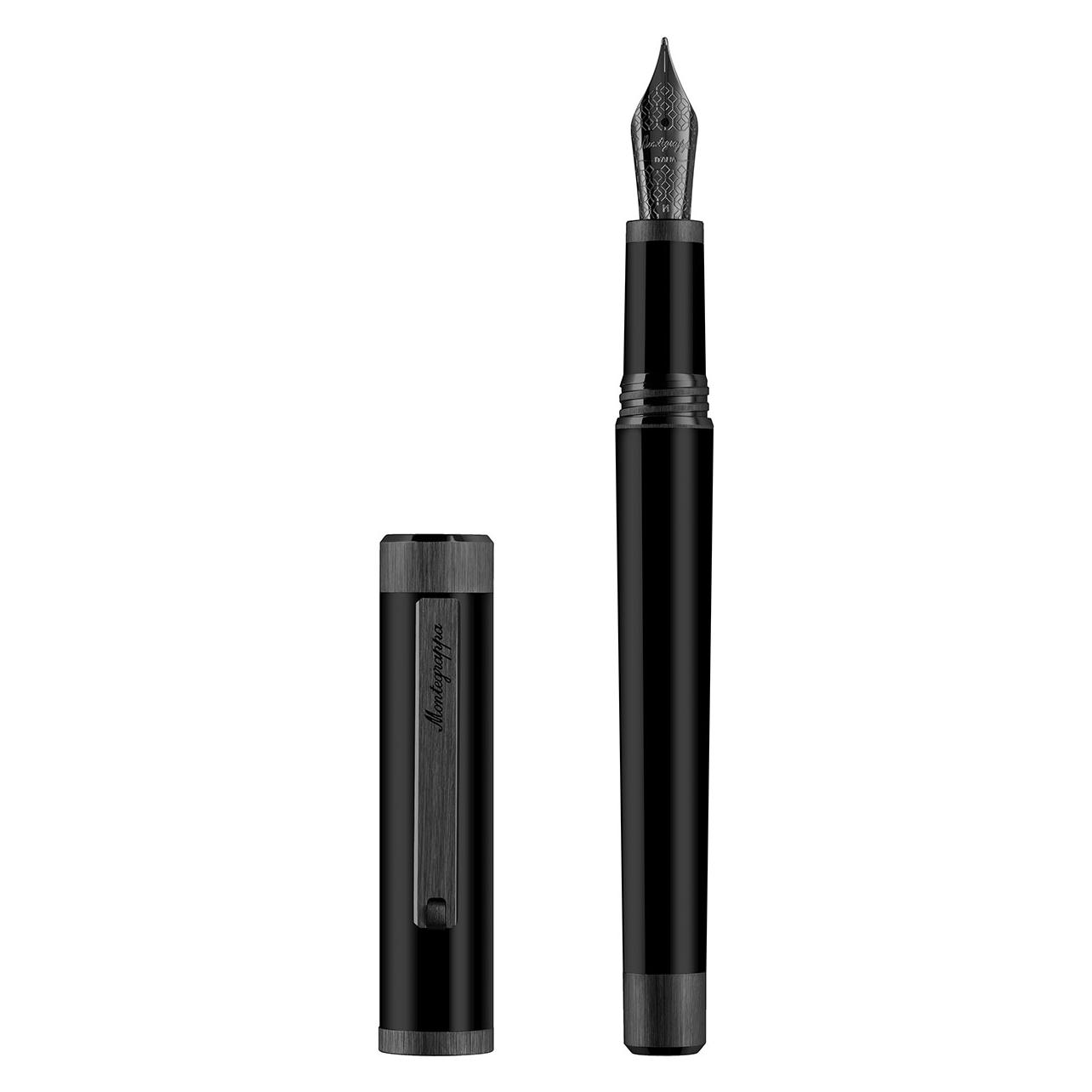 Montegrappa Iszei3ic mg Füllfederhalter, Zero Ruten Ultra Black, Stahlfeder M (53309646)
