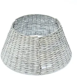 MARELIDA Weihnachtsbaumrock Weide Abdeckung für Baumständer 57cm grau 3teilig