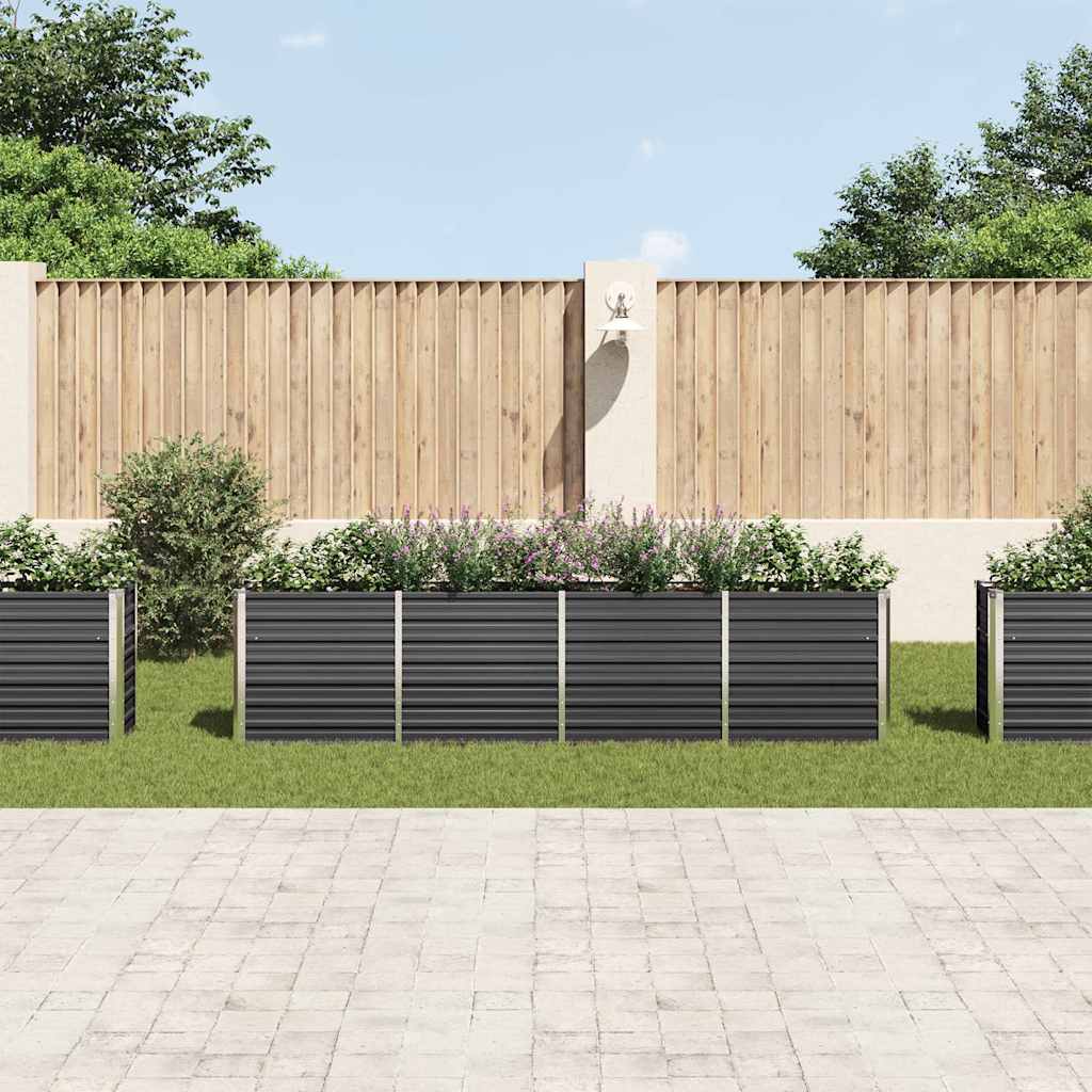 vidaXL Jardinera elevada acero galvanizado gris antracita 320x40x77 cm Antracita