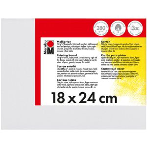 Marabu Malkarton 18 x 24 cm, weiß, 3-fach grundiert, 100% Baumwolle 280 g/m²