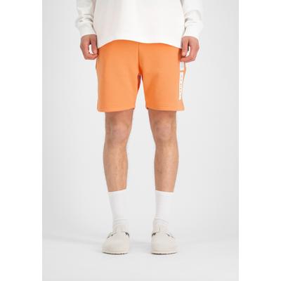 Shorts ALPHA INDUSTRIES "Alpha Puff Print Short", Herren, Gr. L, Normalgrößen, orange (tangerine), Obermaterial: 80% Baumwolle, 20% Polyester, Hosen Shorts