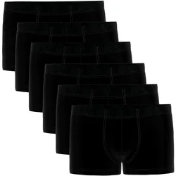 Seidensticker Herren Boxershorts, 6er Pack - Trunk 6-Pack, Single Jersey, Baumwollmischung, einfarbig Schwarz / XL