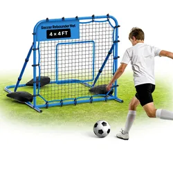 VEVOR Fußball Rebounder 108 x 109 cm, Rückprallnetz mit Verstellbarem Winkel & Robustem Eisenrahmen, PE-Trainingsnetz für Ballkontrolle & Passtraining, Balltrainingsgerät für Jugendliche & Erwachsene