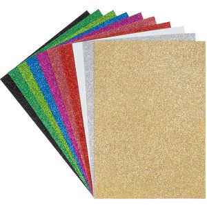 Ideen-mit-Herz Moosgummi 012795 Glitzer 3, A4, 10 Glitzerfarben sortiert, 2 mm Stärke, 10 Blatt
