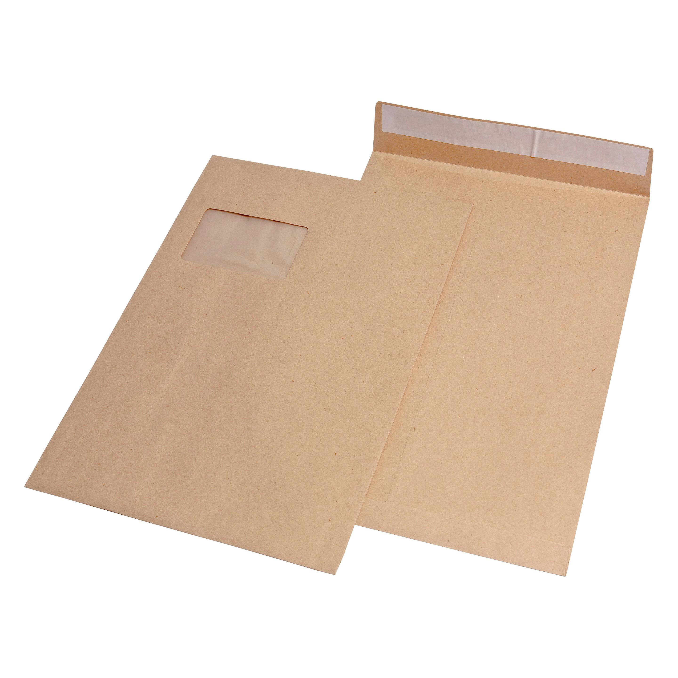 Elepa Versandtasche Faltentasche, C4, mit Haftklebung, braun, Kraft Natron, 120 g/qm (100 Stk.) (30007067)
