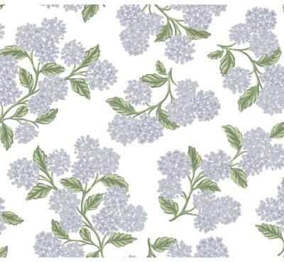 Rifle Paper Co. Hydrangea Lilac and White Peel and Stick Wallpaper