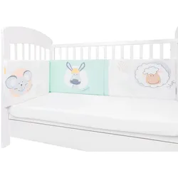 Kikkaboo Babybett Nestchen für Babybett 120 x 60 cm, Bettumrandung 180 x 35 cm grün