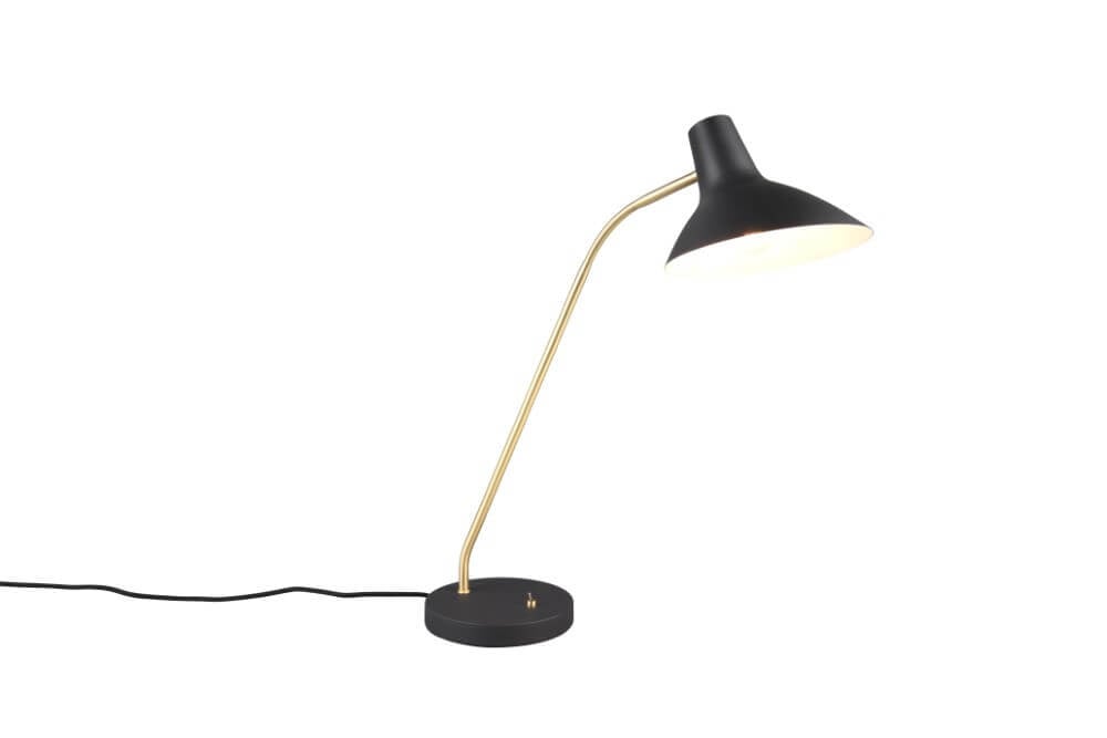 Traveller Trio bureaulamp zwart en koper met dimfunctie