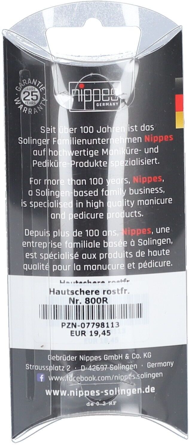 nippes Solingen Nippes Hautschere rostfrei Nr.800R 1 St Schere