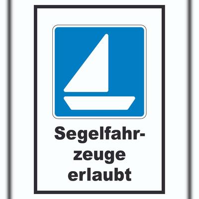 HB-Druck Segelboote erlaubt Segeln Symbol Text A2 (420x594mm)