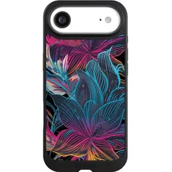 Nivocase Hülle für Apple iPhone Air Handyhülle NIVOcore Case Schwarz Blumen Neon bunt (Apple iPhone Air), Smartphone Hülle, Schwarz