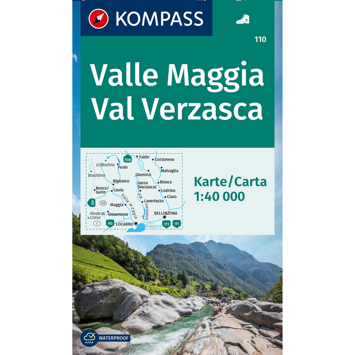 Kompass Verlag WK 110 Valle Maggia - Val Verzasca (Größe One Size, 2. Aufl. 2024)