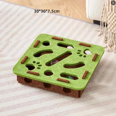Uplift Treasures Sisal Cat Scratching Post Interactive Toy square Green
