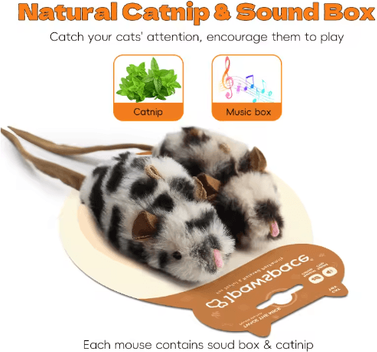 Inspire Picks Smart Moving Mouse Cat Toy Interactive Plush Chase Toy For Active Cats 2 Mice (not Moving)
