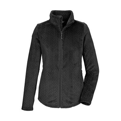 Fleecejacke KILLTEC "KW 301 WMN FLC JCKT", Damen, Gr. 36, schwarz, Obermaterial: 100% Polyester, Jacken Fleecejacke, Fleecejacke mit Zopfmuster, Kinnschutz, verschließbare Taschen