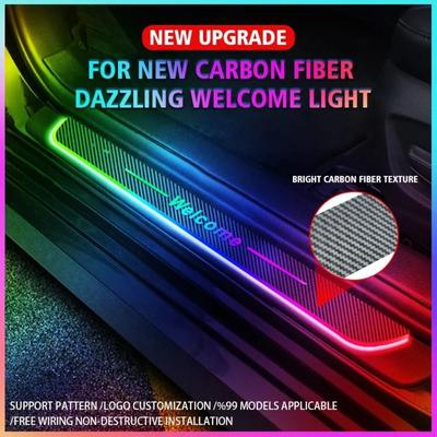 Uplifted Finds Dream Color Carbon Fiber LED Door Sill Lights Set Of 4 Dream Color Carbon Fiber LED Door Sill Lights Set Of 4