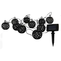 Lichterkette Außenleuchte LED Deko Gartenlampe Solarleuchte IP44 schwarz L 485cm