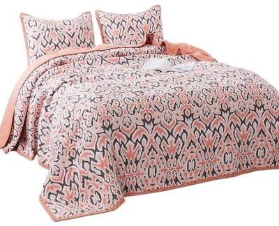 Porch & Den Merle 3-Piece Oversize Floral Bedspread Set Cotton
