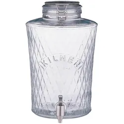 Kilner Getränkespender DIAMOND - Glas - Edelstahl Zapfhahn - 8 l