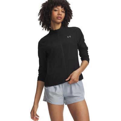 Laufjacke UNDER ARMOUR "UA VELOCITI TRACK JACKET", Damen, Gr. M, schwarz (ultimate schwarz, reflective), Obermaterial: 88% Polyester, 12% Elasthan, Jacken, für Laufen entwickelt, als leichte Schicht vor und nach dem Sport