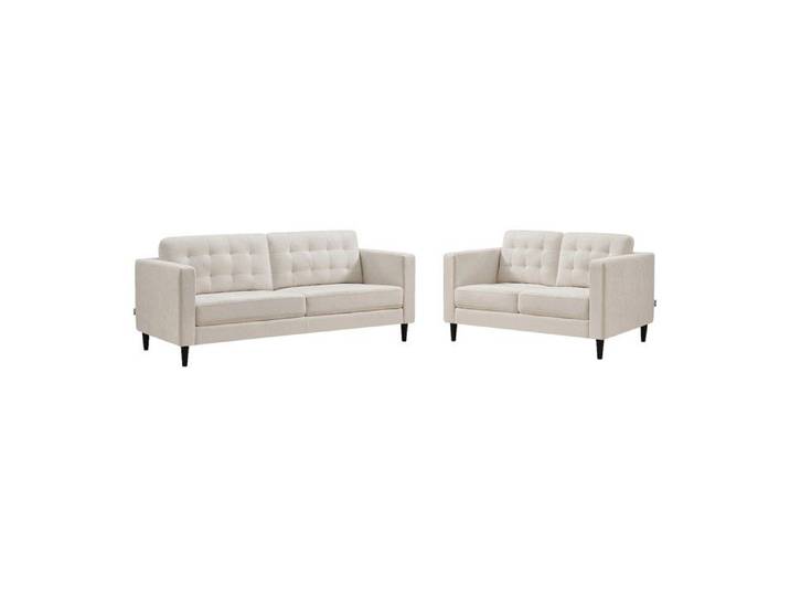 Canapé 3 places et 2 places en tissu beige DIBALU
