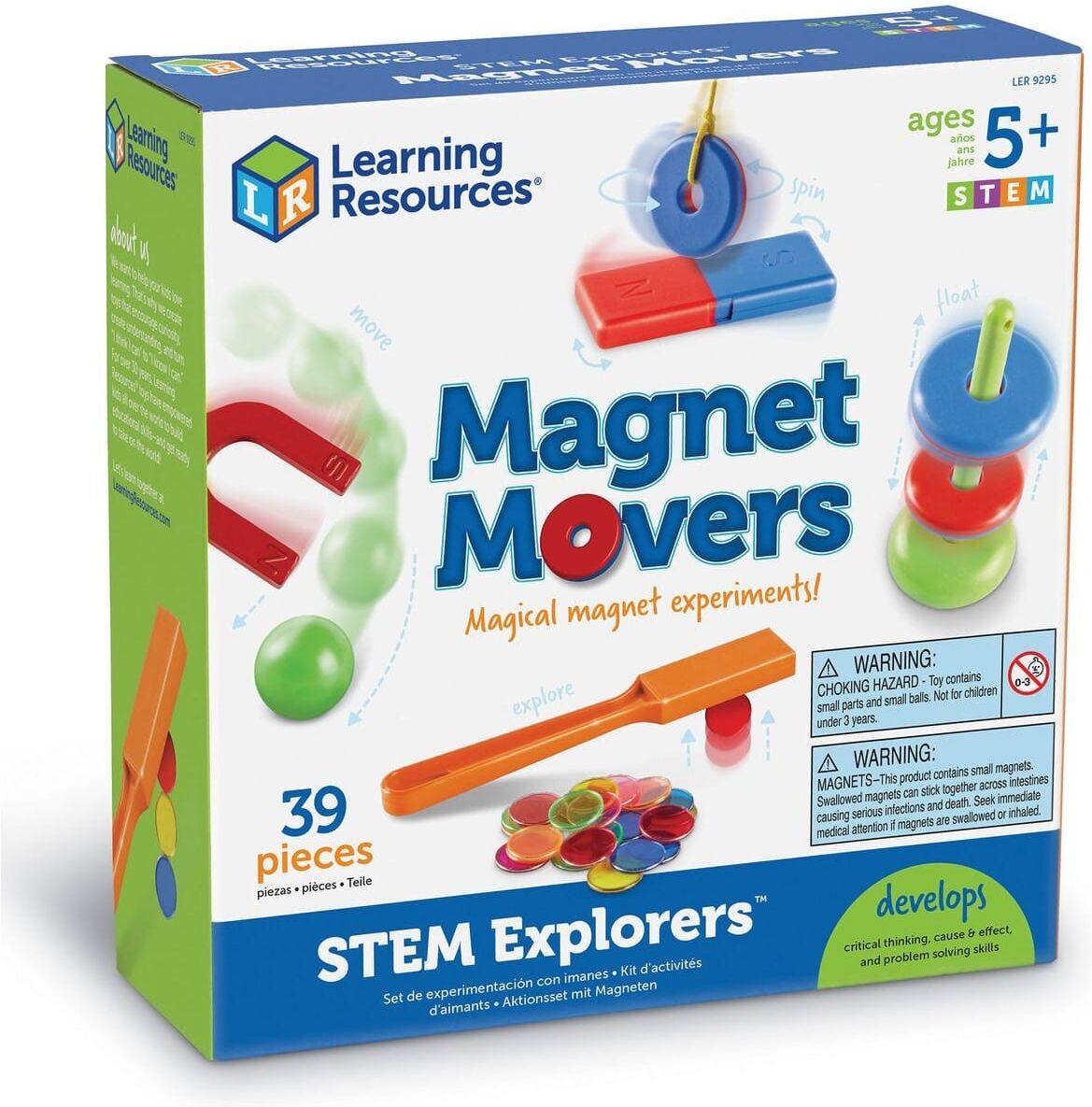 Learning Resources Magnet Movers STEM Explorers Kit for Ages 5 and Up - 24 Magnetic Pieces - Hands-On Learning Toy