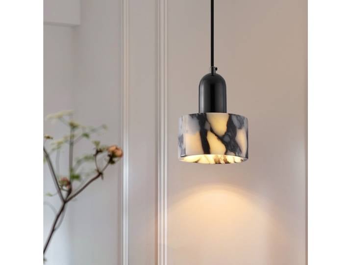 Lustre en marbre naturel, lampe de chevet minimaliste italienne, style nordique simple, design créatif haut de gamme