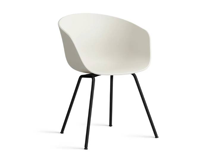 HAY - About A Chair AAC 26, schwarz / melange cream 2.0 (Kunststoffgleiter)