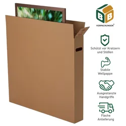 BB-Verpackungen GmbH 20 x Bilderkarton (915 x 200 x 860 mm) stabil 2-wellig Versandkarton Bilder Gemälde Paket DHL braun Transport Umzug BB-Verpackungen