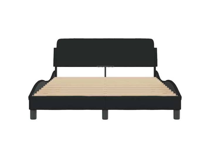 Lit Noir - BMK - Cadre de lit Dover noir 140x190 cm tissu - Lit chambre&843709