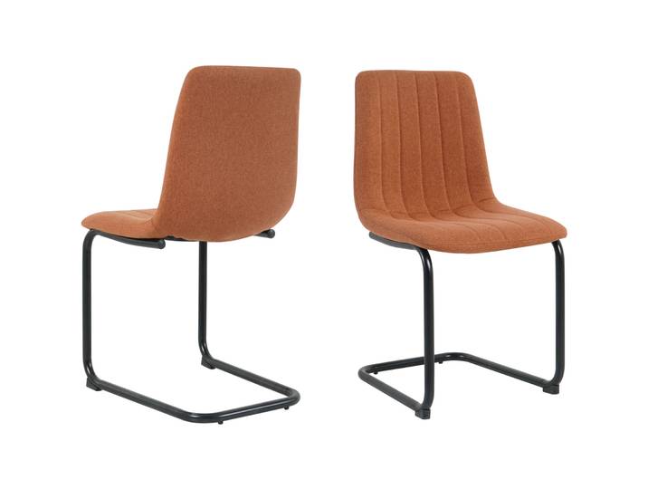 Stilvoller Stuhl 2er-Set Nira Strukturstoff braun - Stuhl 2er-Set