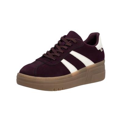 Plateausneaker RIEKER "Rieker Sneaker Lederimitat", Damen, Gr. 41, Lederimitat, weiß, lila, Schuhe Plateausneaker
