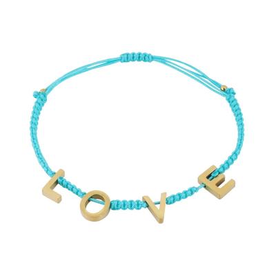 Freundschaftsarmband ADELIA´S "LIVAYA LIVAYA Armband Freundschaftsarmband mit LOVE-Buchstaben", blau, Armbänder, Damen, Polyester, Trendig mit geflochtener Kordel und LOVE-Buchstaben