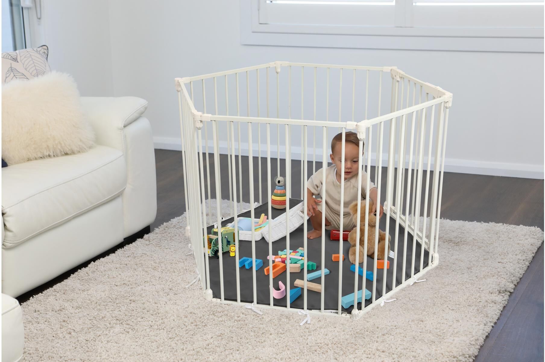Laufgitter DREAMBABY "Discovery 6 Paneele Converta", Baby, weiss (weiß), Laufställe Laufgitter weiß Einheitsgröße