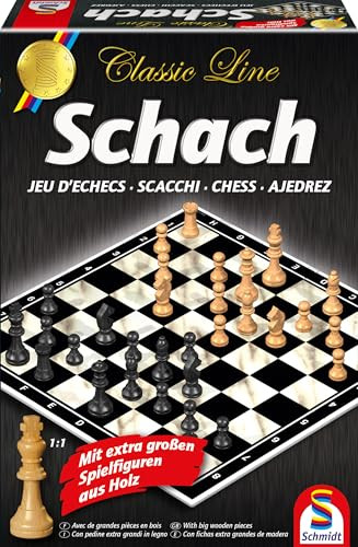 Schmidt Spiele Schaken Classic Line met extra grote figuren, Multicolour