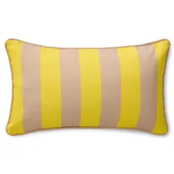 benuta Nest In- & Outdoor Kissen Reed Gelb 30x50 cm - Teppich für Balkon, Terrasse & Garten
