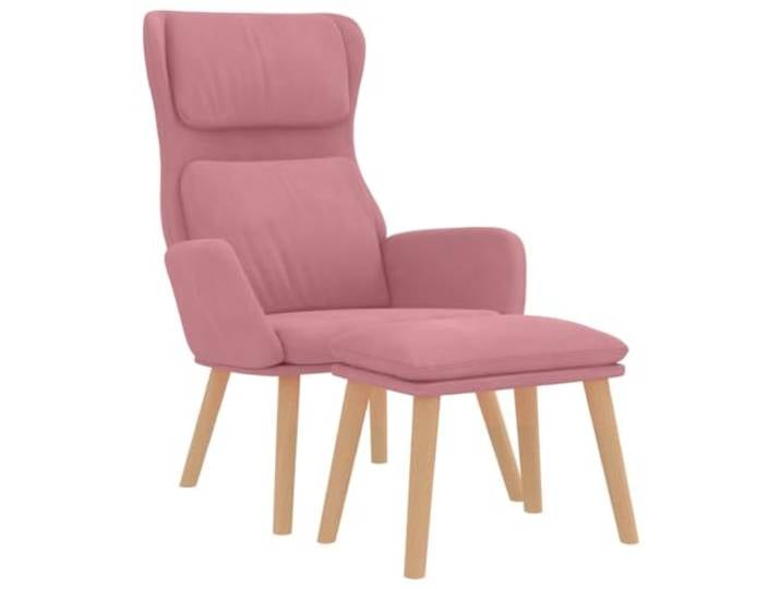 Makastle Relaxsessel mit Hocker Rosa Samt