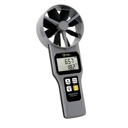 PCE Instruments Anemometer PCE-VA 20 bis 30 m/s |Windgeschwindigkeit |Volumenstrom |Temperatur |Luftfeuchtigkeit uvm