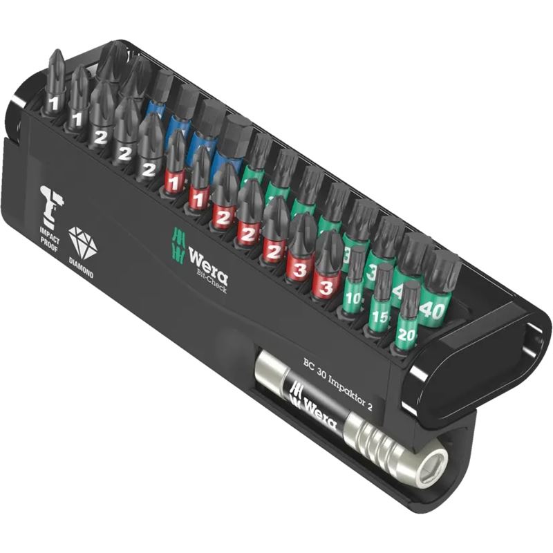 Wera Bit-Check 30 Impaktor 2, 1/4", 30-teilig (diamantbeschichtet, extrem belastbar)