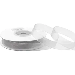 Creativery 12mm Organzaband 25m Chiffonband Schleifenband Geschenkband Deko Stoffband Silber
