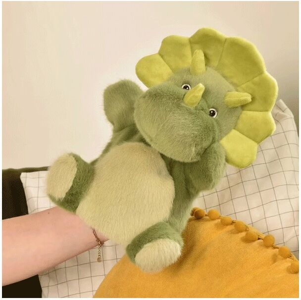 Peluche bien être : Dinosaure en peluche magnétique Podcoll vert gris 30 cm - Histoire d'Ours