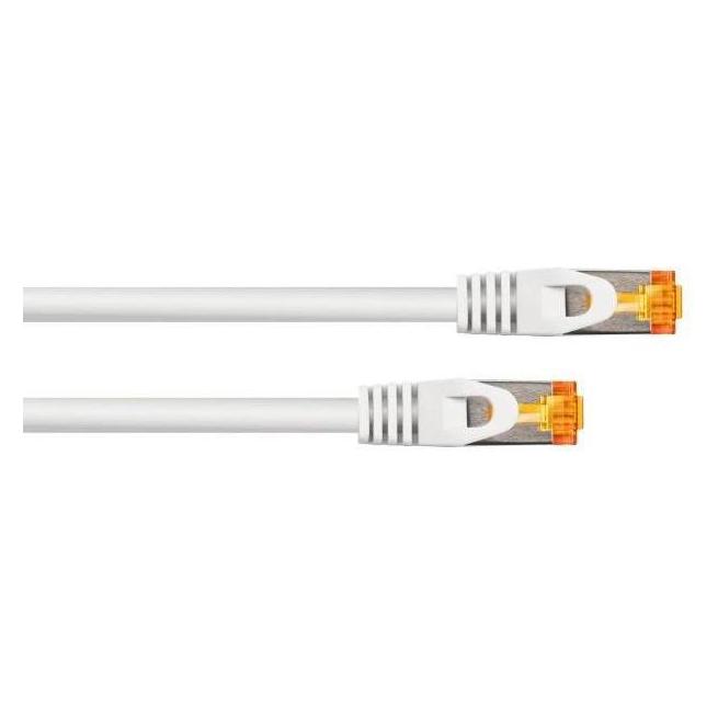 Varia Cat 7 RJ45 Patchkabel TPE weiss 0,25m Netzwerkkabel flexibel (CAT7, 0.25 m) (419446)