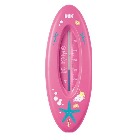 NUK Badethermometer, für sicheres Baden, natürliche Messflüssigkeit aus Rapsöl, rot (20327821)