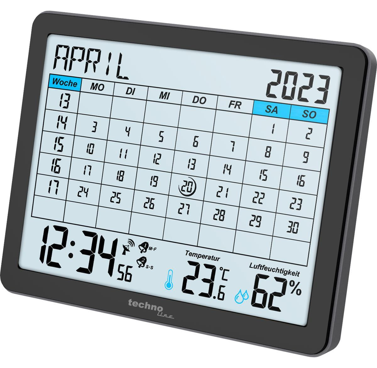 Technoline Funk Kalender zwart