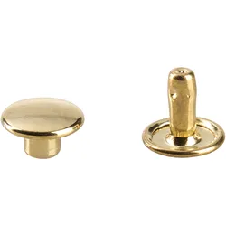 100 Hohlnieten Doppelkopf gold | 9,1 mm, Messing