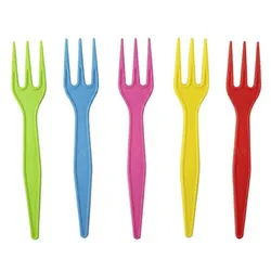 MONOUSO - Kompostierbare Wiederverwendbare CPLA Mini Gabel Verschiedene Farben 8,5cm (500 Stück)