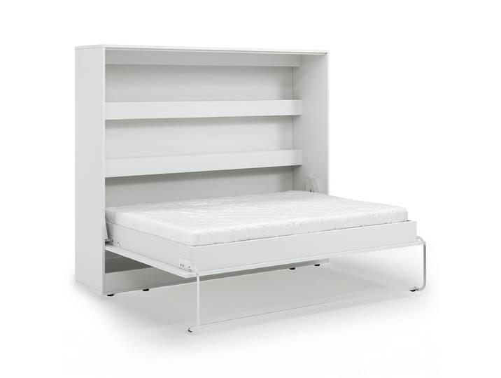 Lit escamotable 140x200 horizontal sommier inclus Devon Blanc